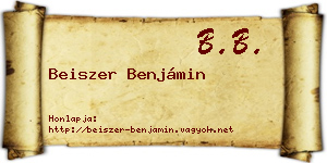 Beiszer Benjámin névjegykártya